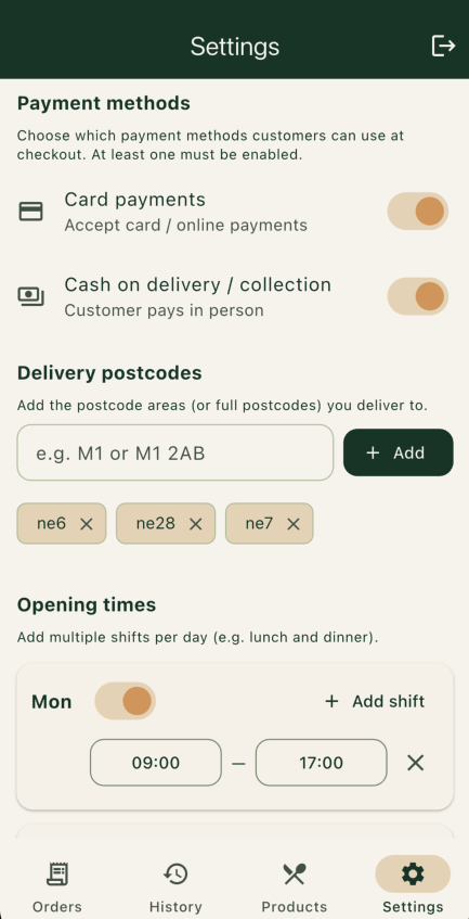ordrMi mobile customer ordering checkout