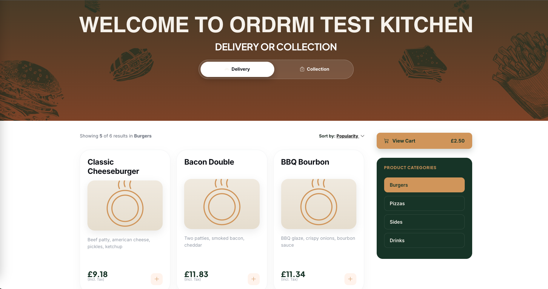 ordrMi customer online ordering platform